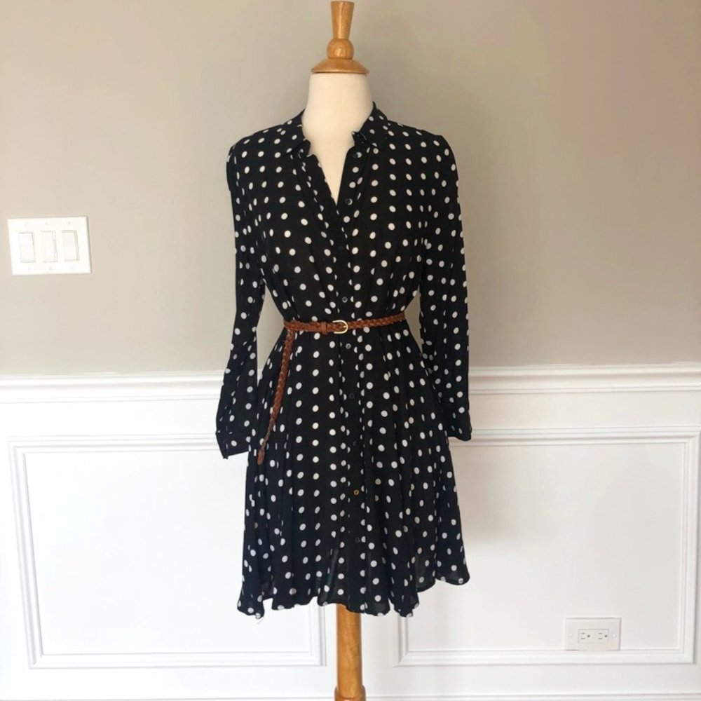 ZARA BLACK WHITE POLKA DOT DRESS